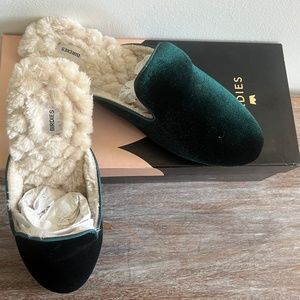 Birdies - The Phoebe in Emerald Velvet and Faux Fur